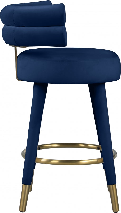 Tabouret de comptoir en velours Fitzroy