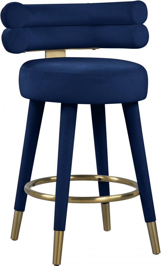 Tabouret de comptoir en velours Fitzroy
