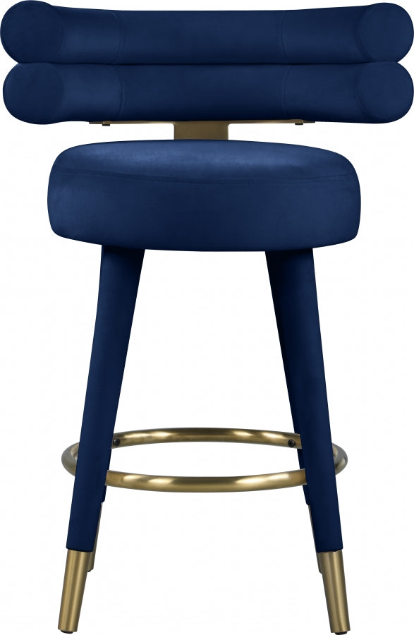 Tabouret de comptoir en velours Fitzroy