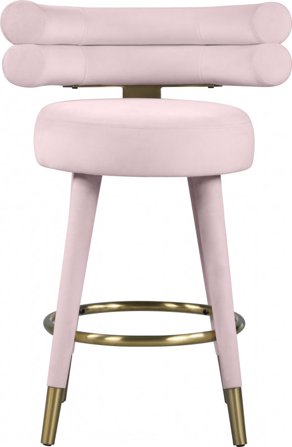 Tabouret de comptoir en velours Fitzroy