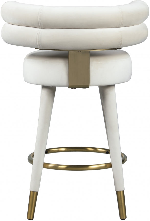 Tabouret de comptoir en velours Fitzroy