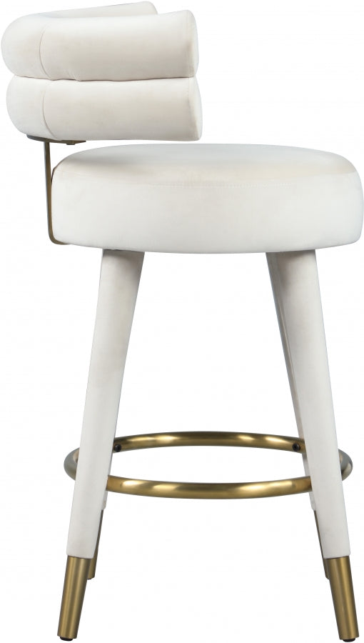 Tabouret de comptoir en velours Fitzroy