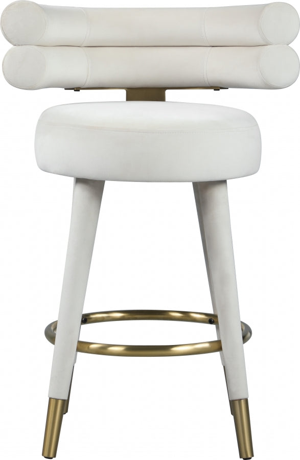 Tabouret de comptoir en velours Fitzroy