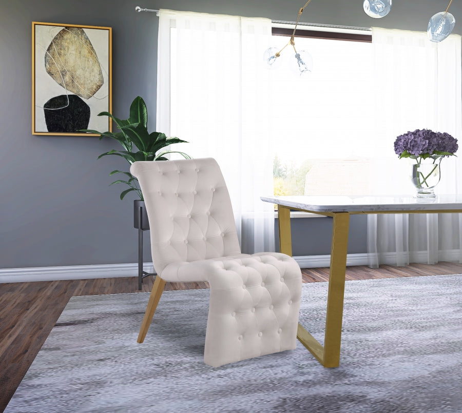 Chaise de salle à manger en velours Curve