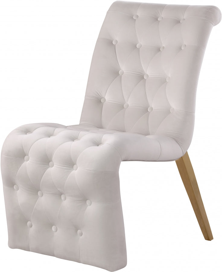 Chaise de salle à manger en velours Curve