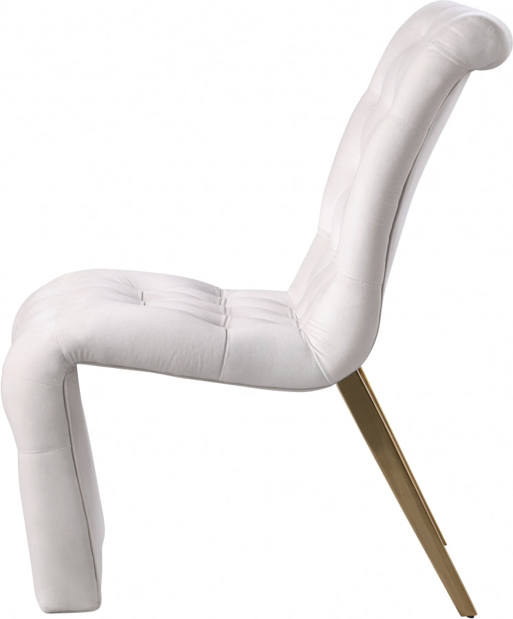 Chaise de salle à manger en velours Curve