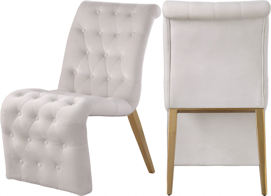 Chaise de salle à manger en velours Curve