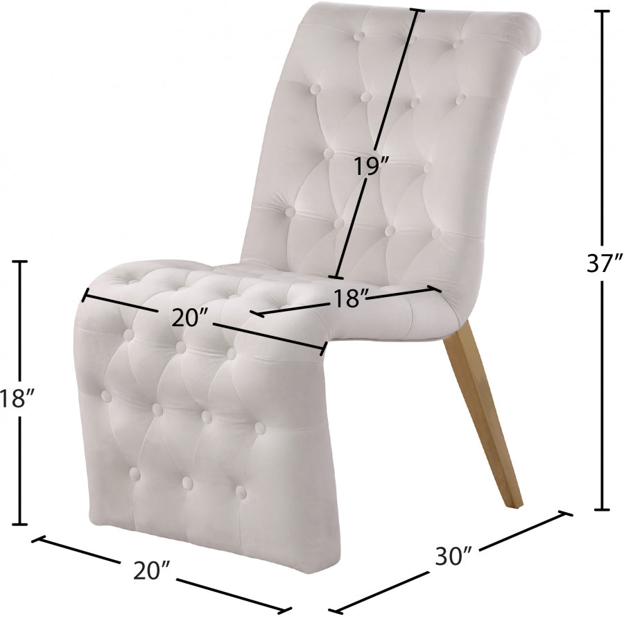 Chaise de salle à manger en velours Curve
