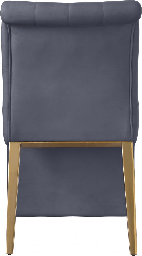 Chaise de salle à manger en velours Curve