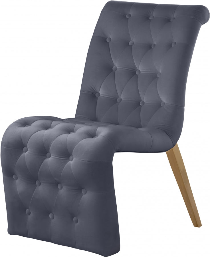 Chaise de salle à manger en velours Curve