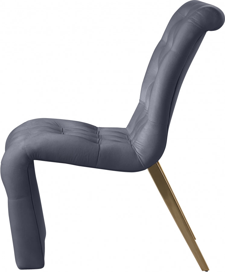 Chaise de salle à manger en velours Curve