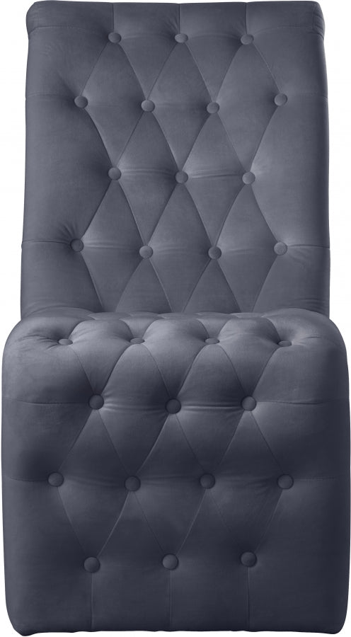 Chaise de salle à manger en velours Curve