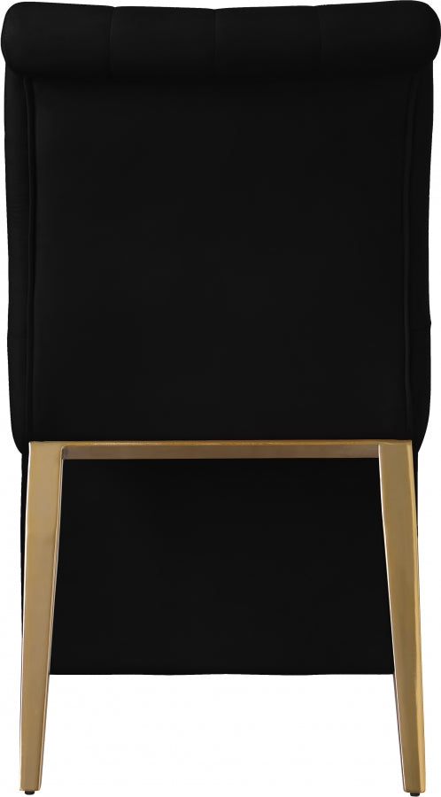 Chaise de salle à manger en velours Curve