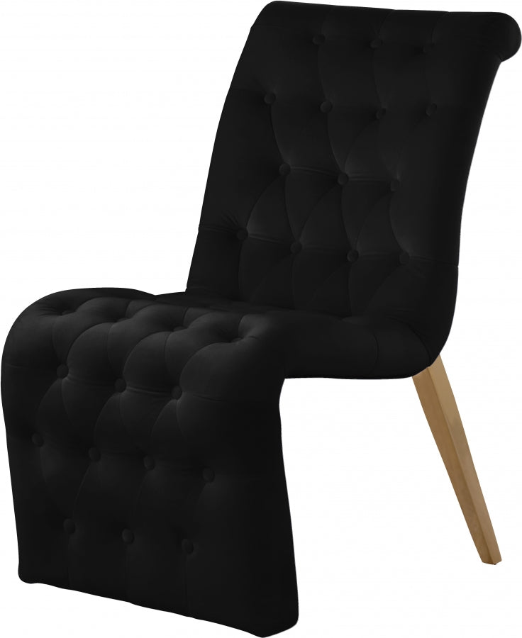 Chaise de salle à manger en velours Curve