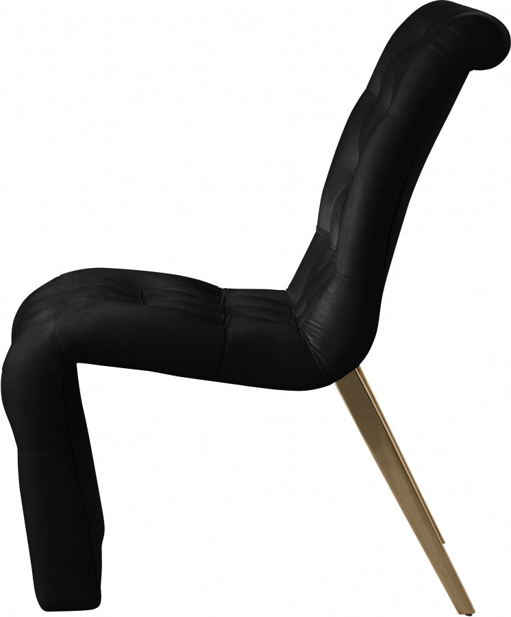 Chaise de salle à manger en velours Curve