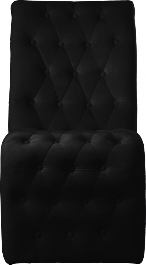 Chaise de salle à manger en velours Curve