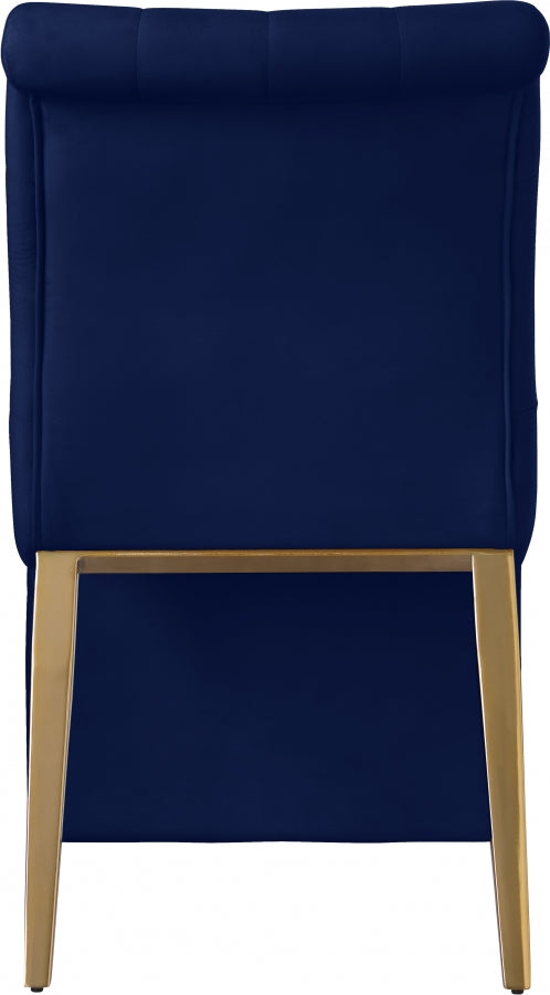 Chaise de salle à manger en velours Curve