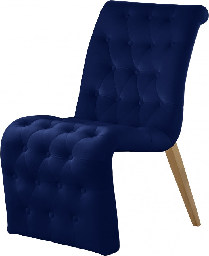 Chaise de salle à manger en velours Curve