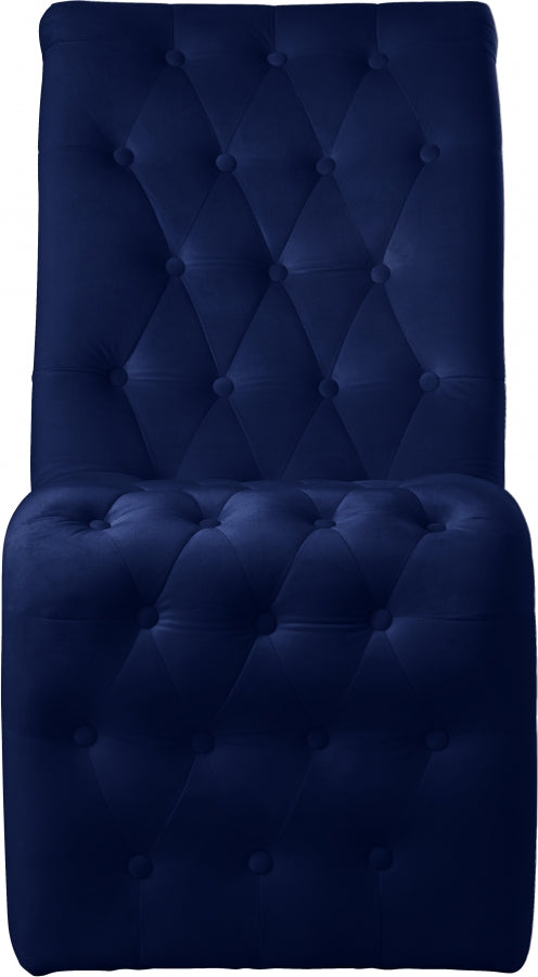 Chaise de salle à manger en velours Curve