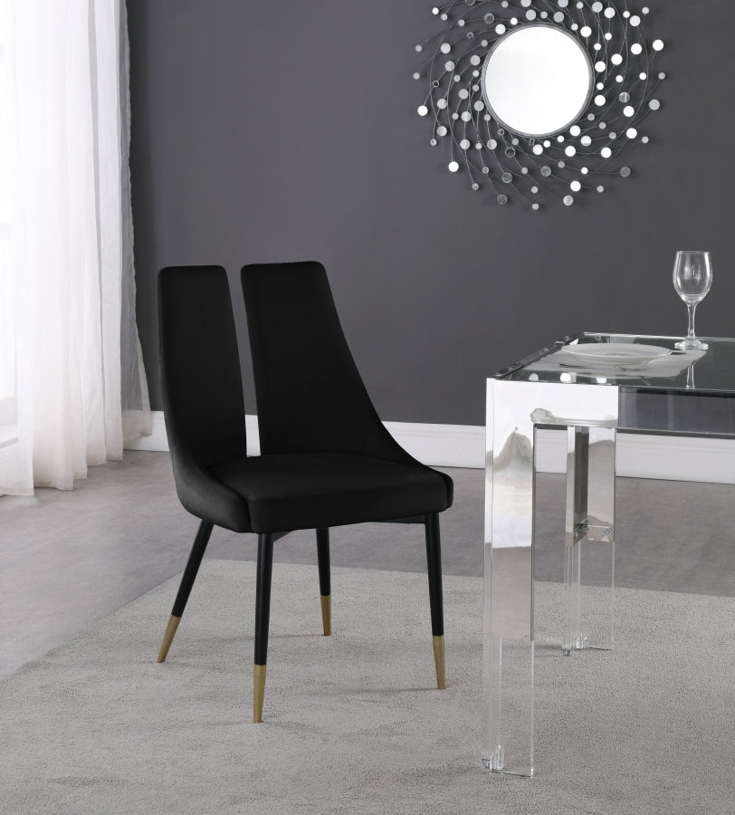 Chaise de salle à manger élégante en velours