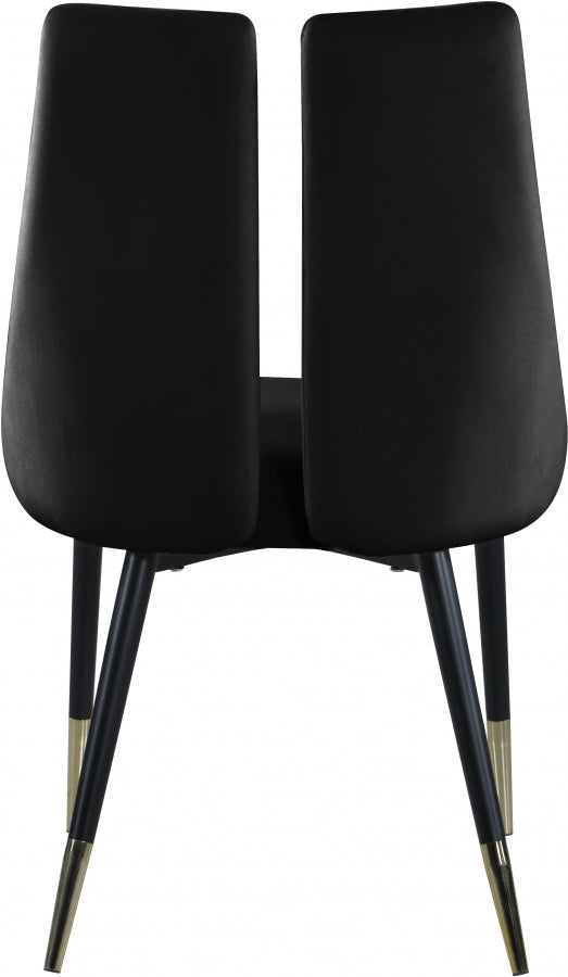 Chaise de salle à manger élégante en velours