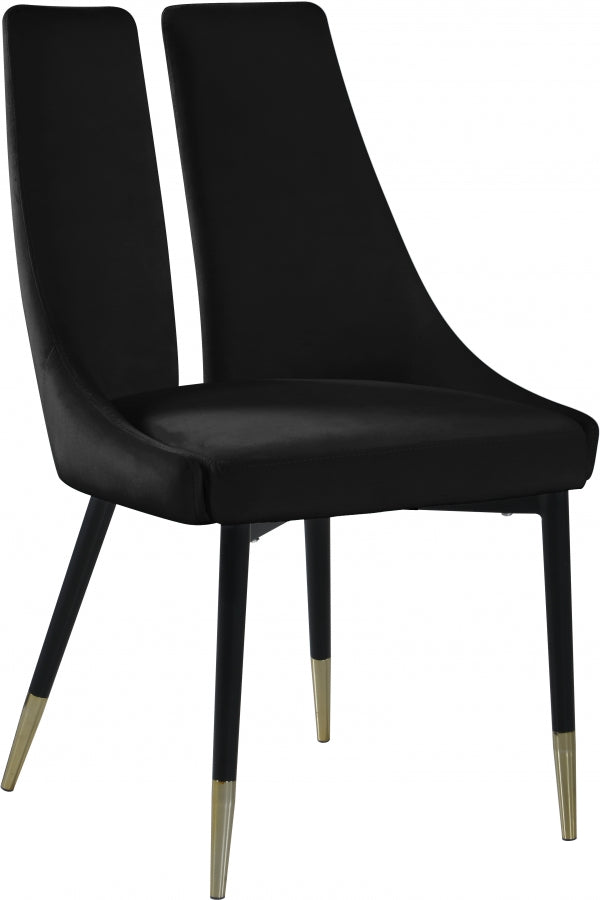 Chaise de salle à manger élégante en velours