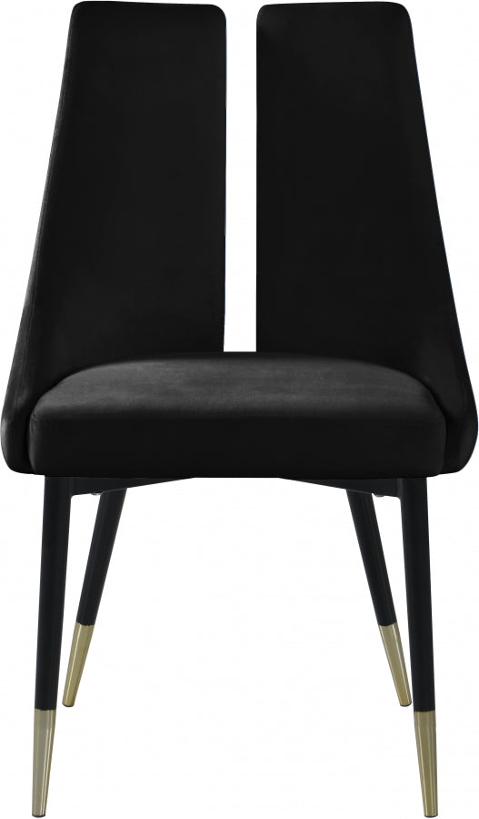 Chaise de salle à manger élégante en velours