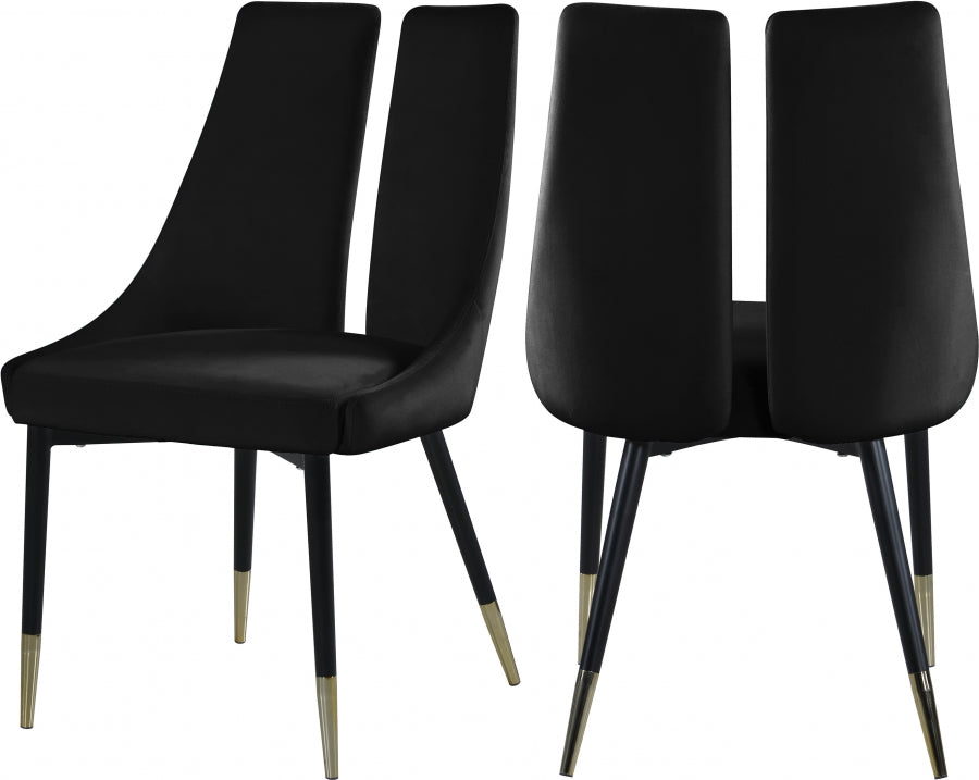 Chaise de salle à manger élégante en velours