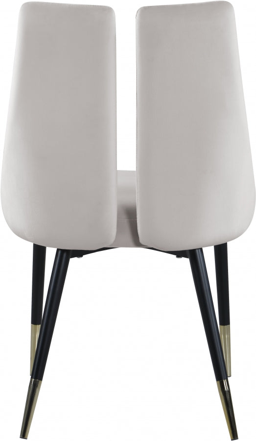 Chaise de salle à manger élégante en velours