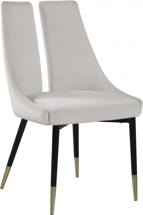 Chaise de salle à manger élégante en velours