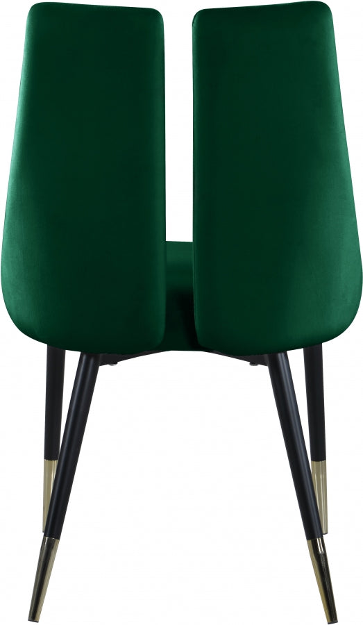 Chaise de salle à manger élégante en velours