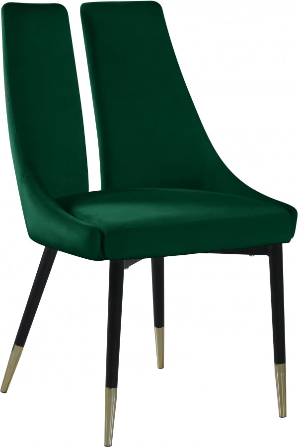 Chaise de salle à manger élégante en velours