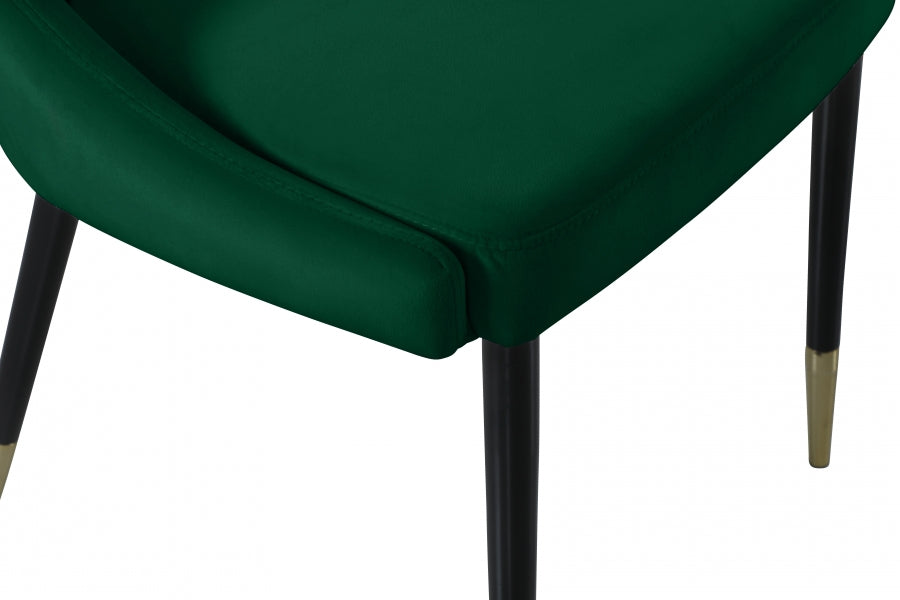 Chaise de salle à manger élégante en velours