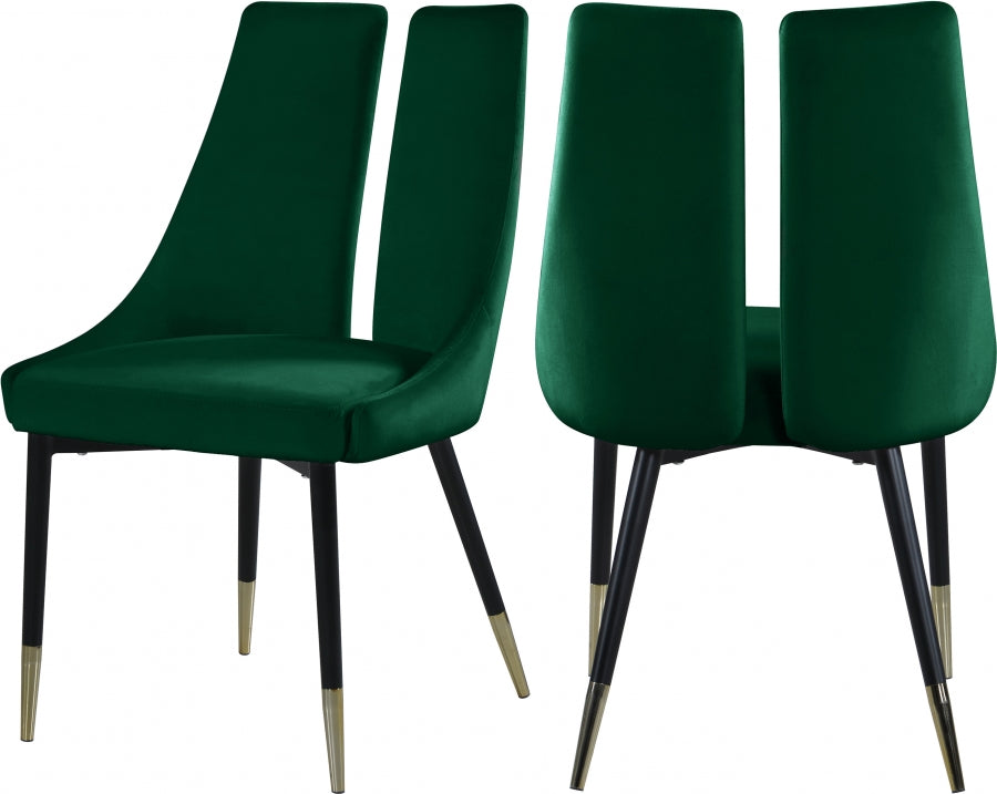 Chaise de salle à manger élégante en velours