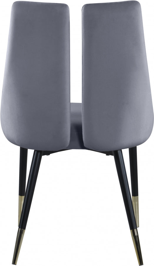 Chaise de salle à manger élégante en velours