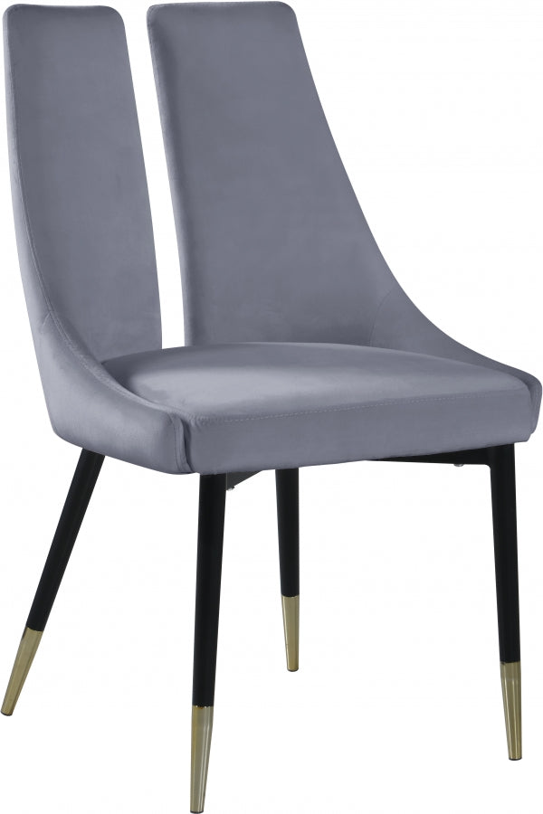 Chaise de salle à manger élégante en velours