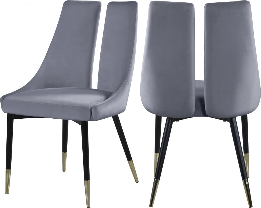 Chaise de salle à manger élégante en velours