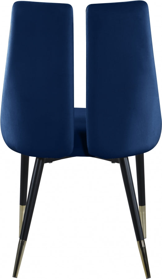 Chaise de salle à manger élégante en velours