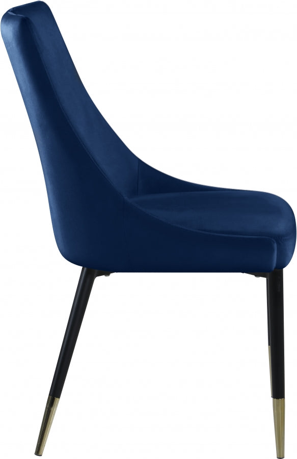 Chaise de salle à manger élégante en velours