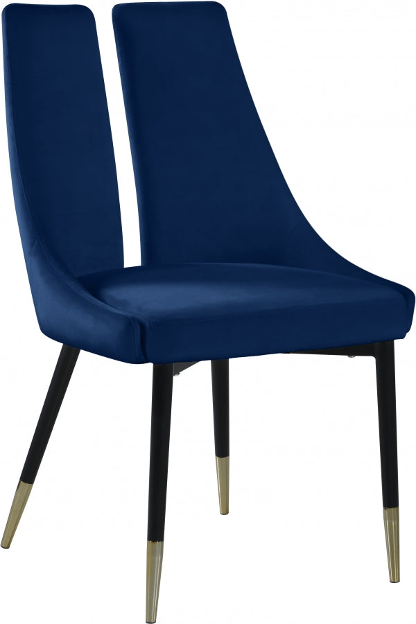 Chaise de salle à manger élégante en velours
