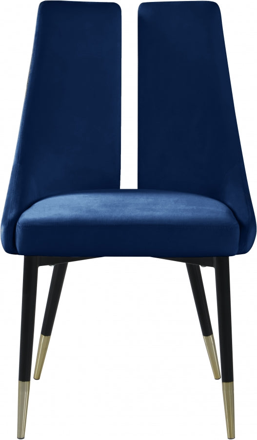 Chaise de salle à manger élégante en velours