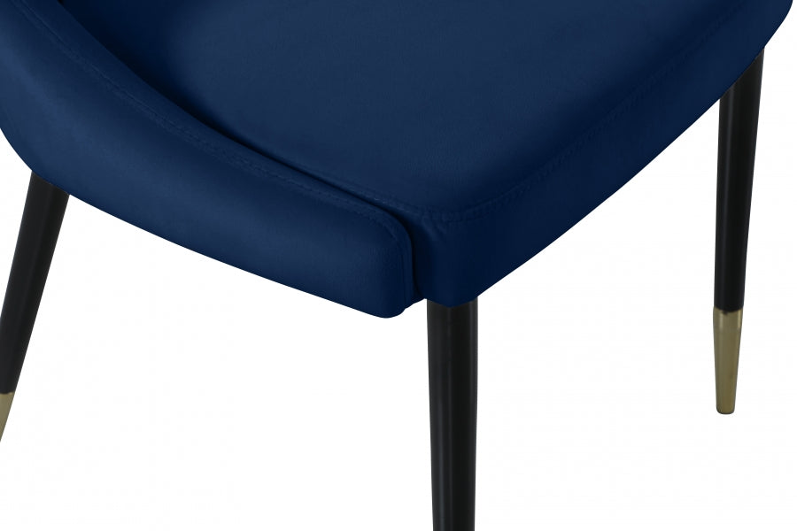 Chaise de salle à manger élégante en velours