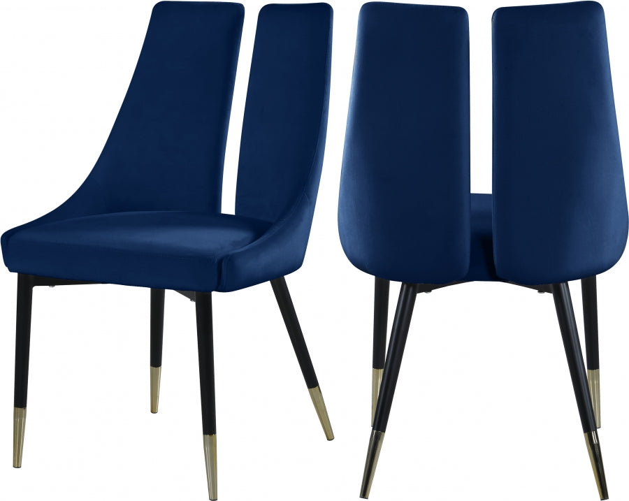 Chaise de salle à manger élégante en velours