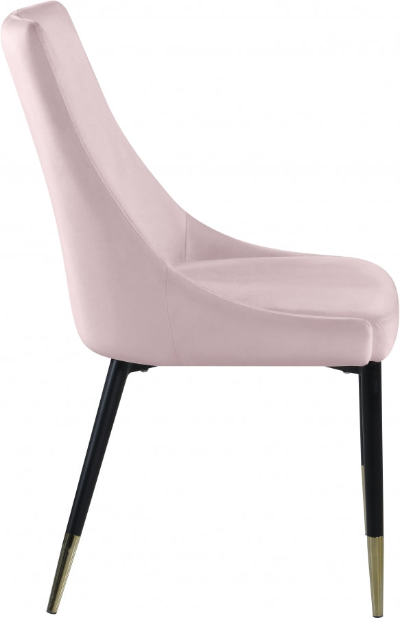 Chaise de salle à manger élégante en velours