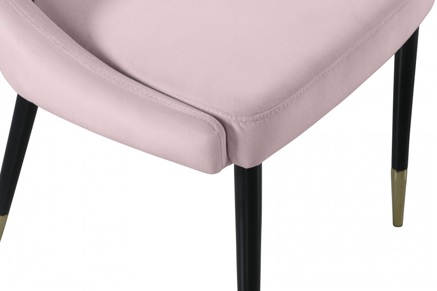 Chaise de salle à manger élégante en velours