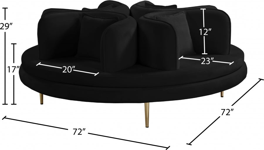 Canapé rond en velours Circlet