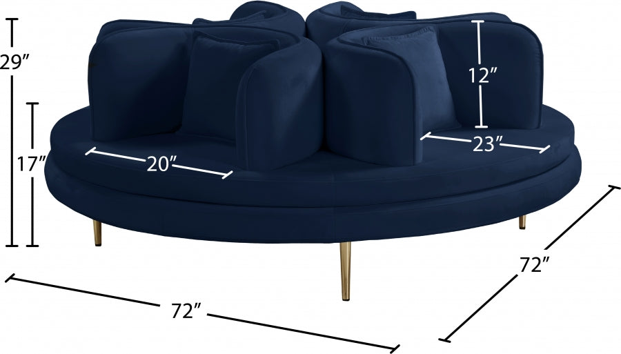Canapé rond en velours Circlet