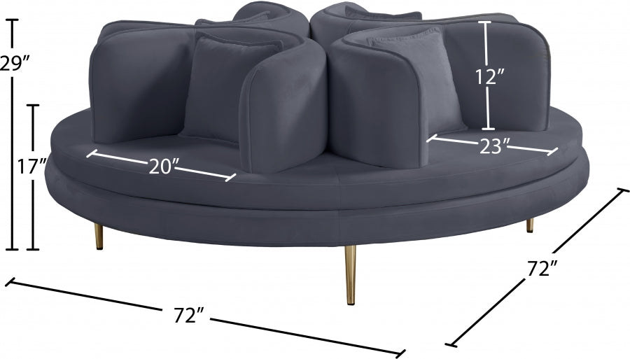 Canapé rond en velours Circlet