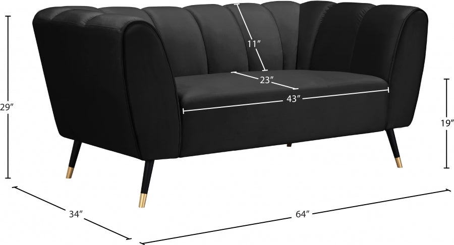 Causeuse en velours Beaumont 