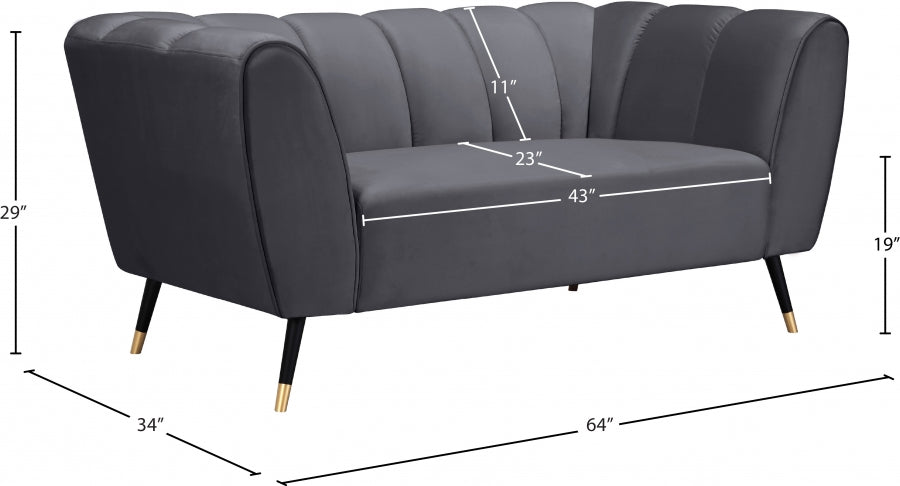 Causeuse en velours Beaumont 